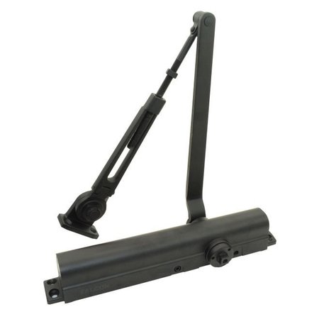FALCON Medium Duty Surface Door Closer with Hold Open Arm and Parallel Arm Bracket Matte Black Finish SC81AHWPAMTBK